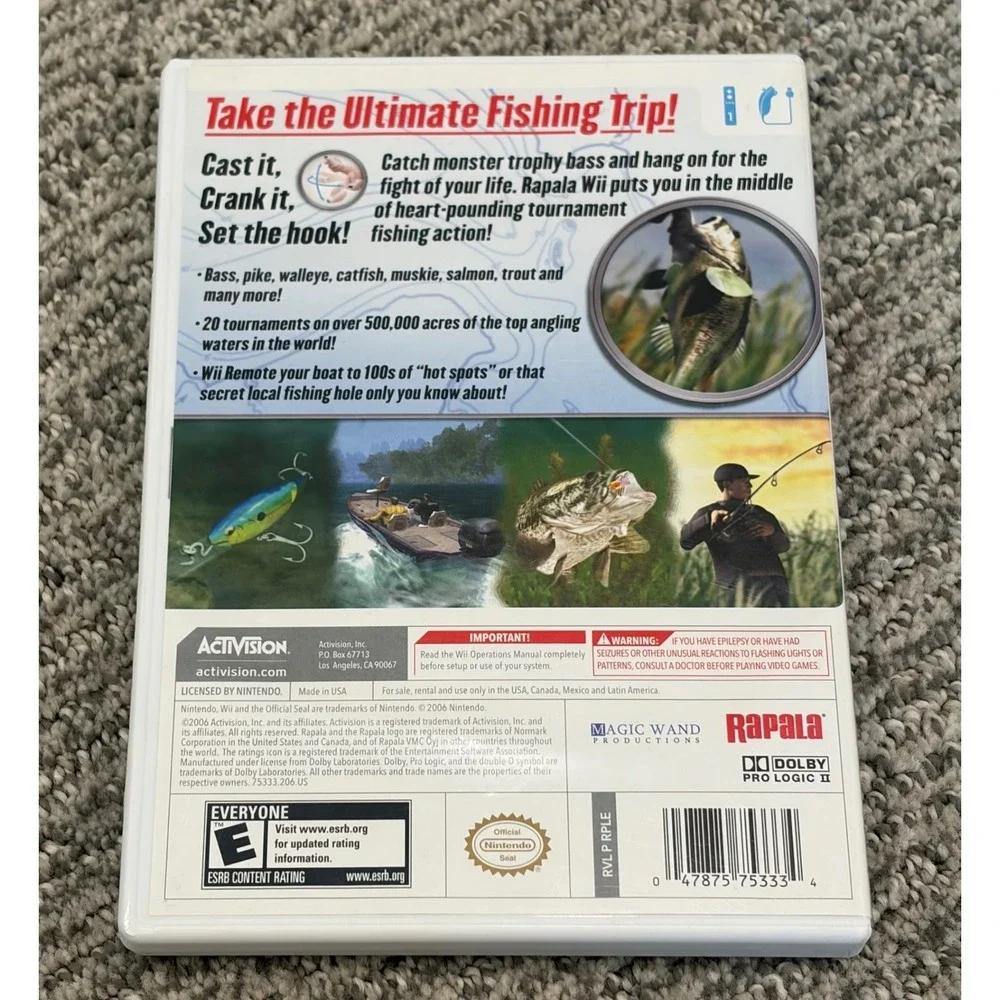 Activision Rapala‎ Tournament Fishing Nintendo Wii Sports Game